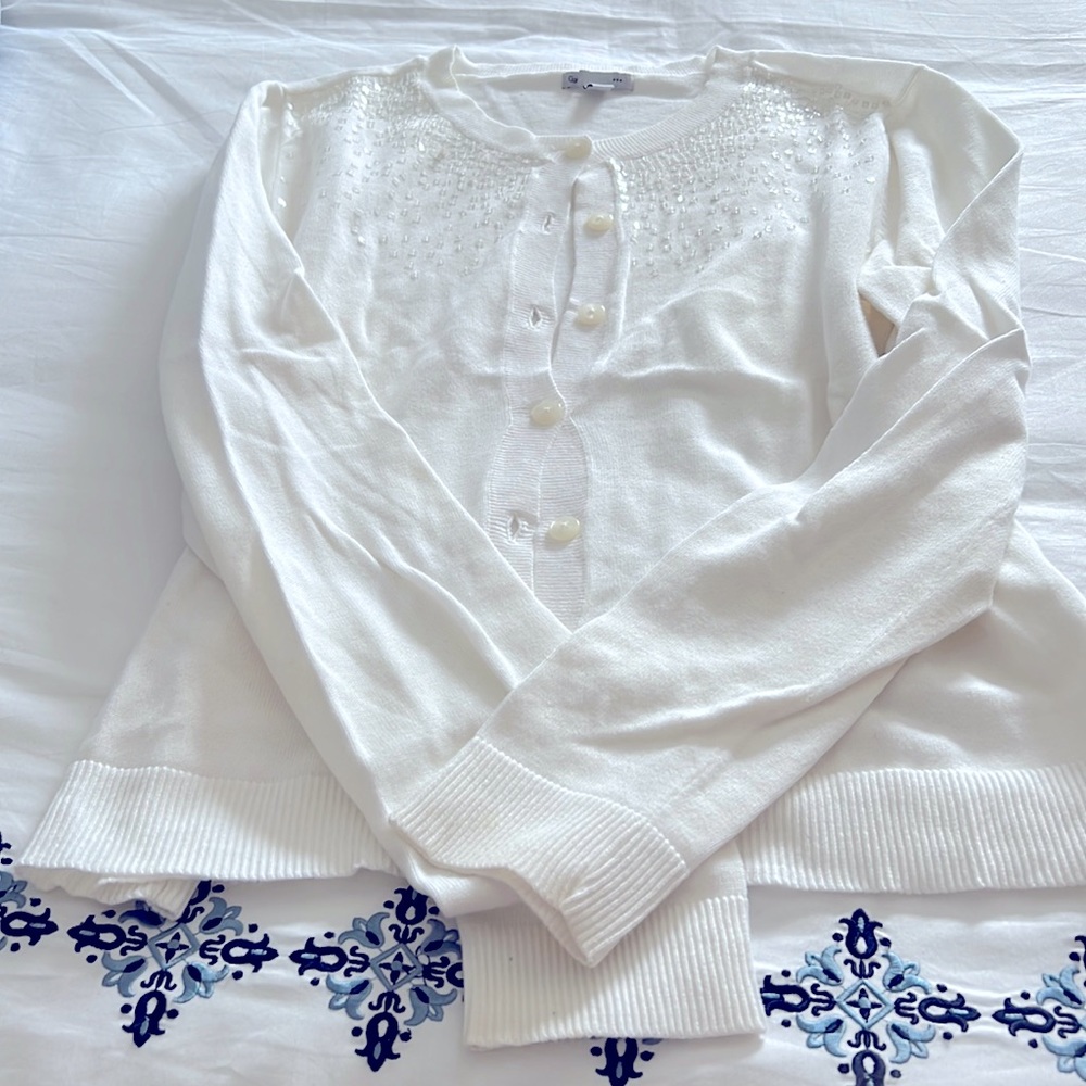 White sequin cardigan